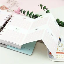 5 шт ежемесячный планировщик папка с кольцевым механизмом Бумага повестки дня три Складная бумага для заправки зажигалок A5/A6 спираль Тетрадь внутренние страницы молочных продуктов