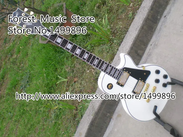 Best price at $276 Cheap Classic White LP Custom Electric Guitars China With Ebony Fretboard From China Factory