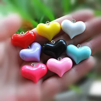 

heart earring charms resin charms necklace pendant for DIY decoration 24pcs