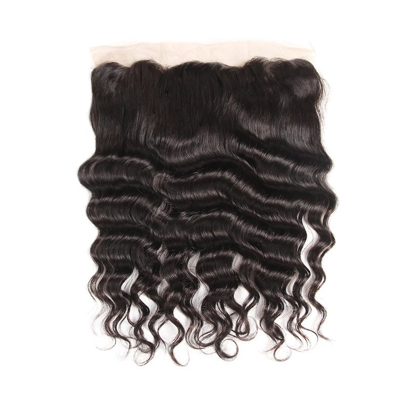 Перуанские человеческие волосы Megalook волнистые прямые пряди с фронтальной