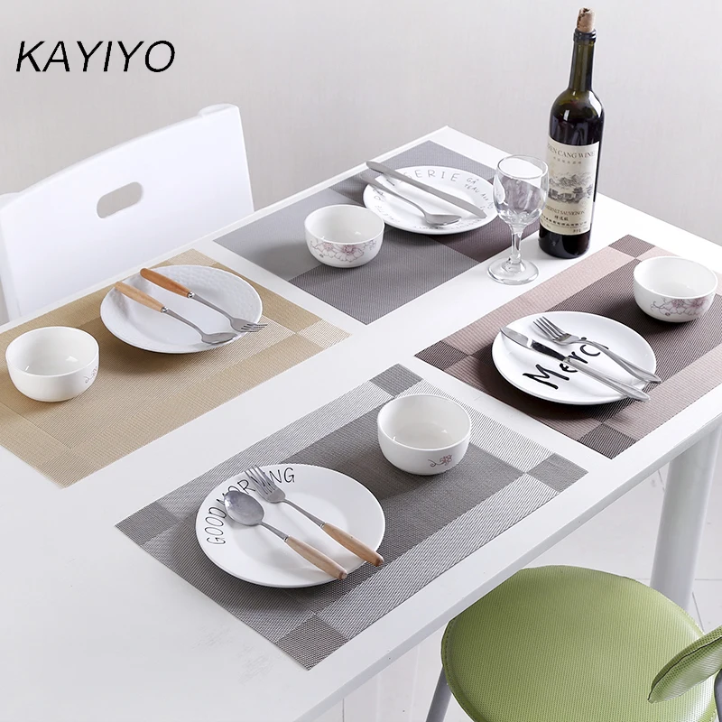 KAYIYO PVC Placemat Non Slip Plastic Table Mat Water proof Dining Place