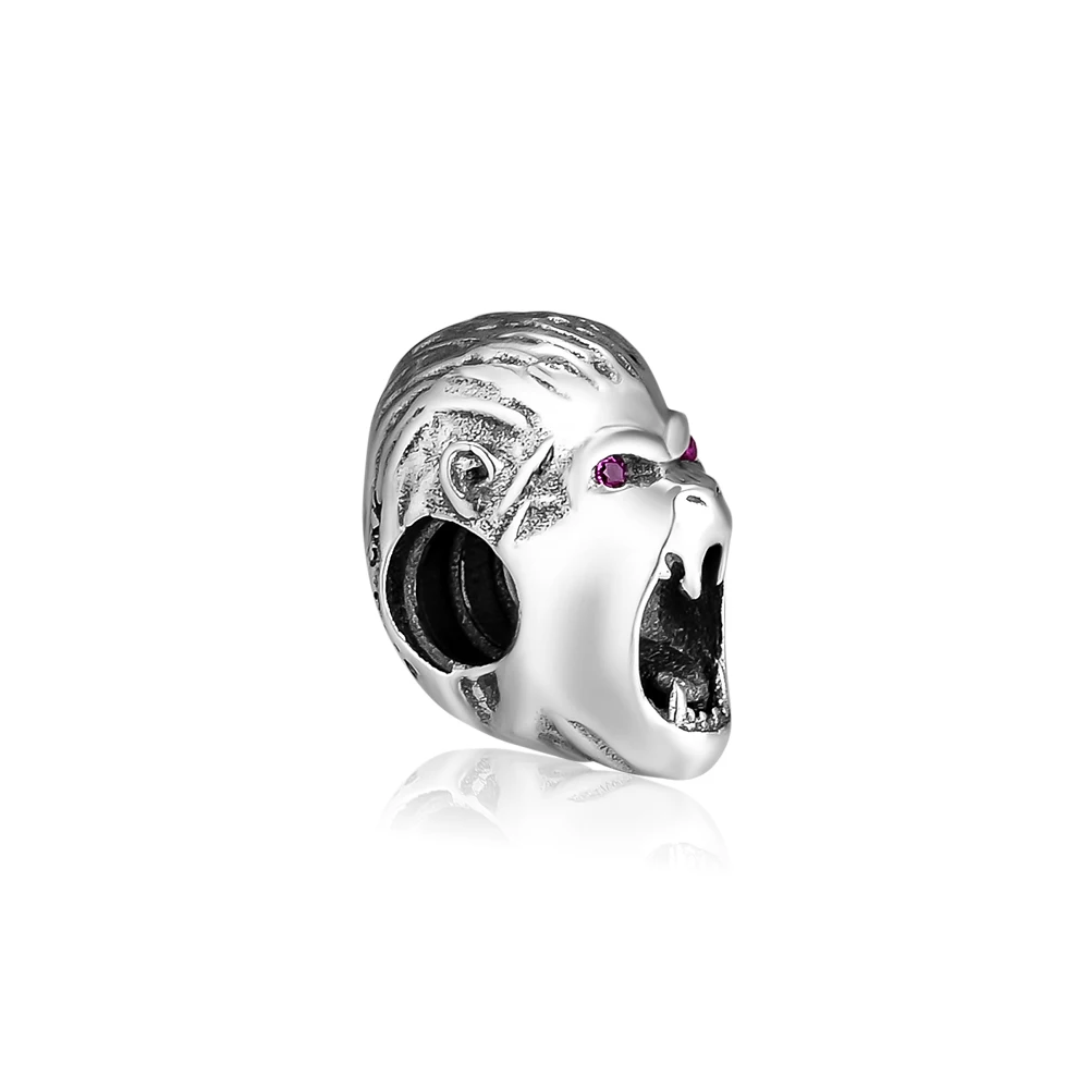 Подходит для Pandora Charms браслеты Orang Head Beads 100% Стерлинговое Серебро 925 пробы