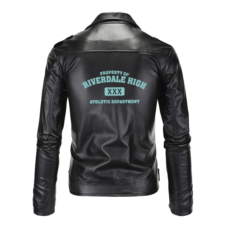 Ривердейл Кожаные куртки Для мужчин Southside змеи отложным воротником ривердейл уличной кожа бренд южной стороне змеи