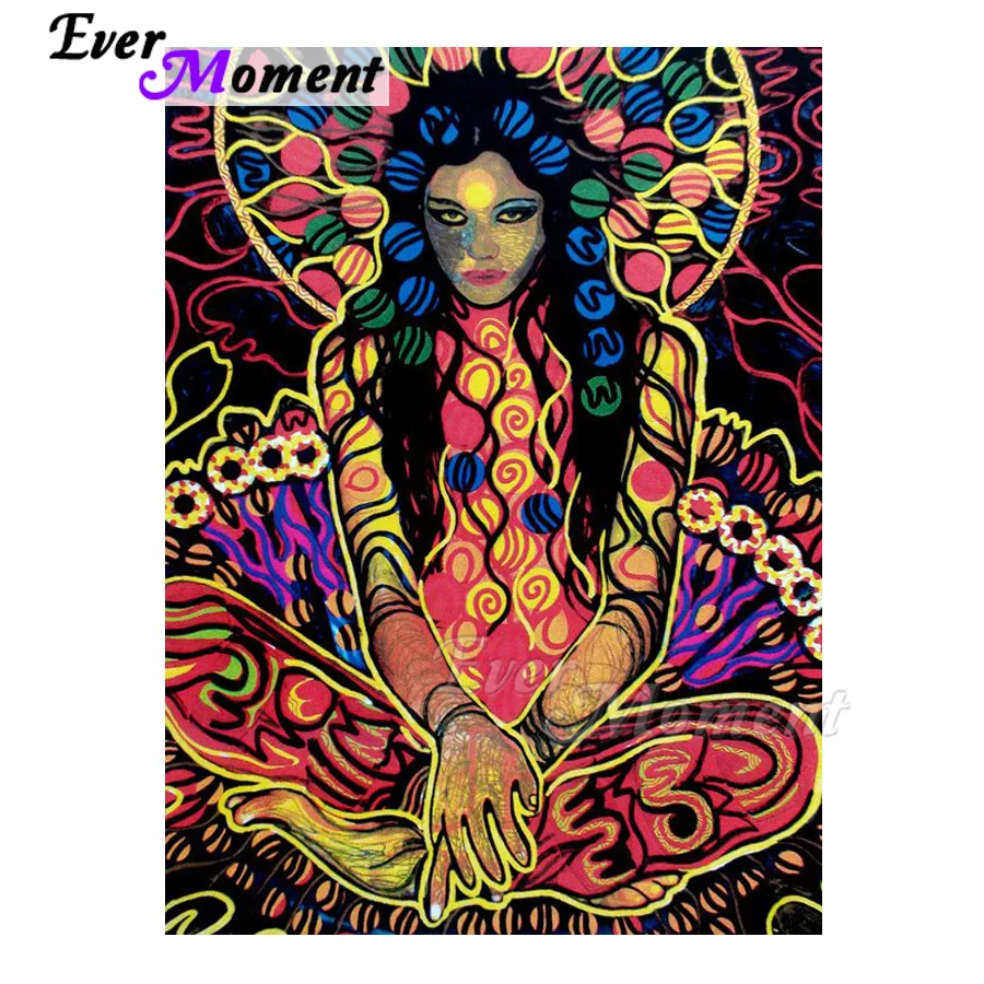 

Ever Moment Diamond Painting Colorful Sitting Woman 5D DIY Mosaic Full Square Picture Of Rhinestone Diamond Embroidery 3F651
