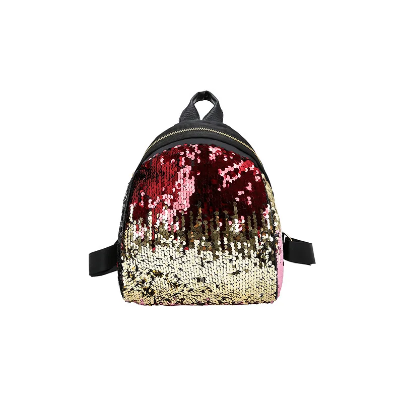 

Miyahouse Sequin Design Women Mini Backpack Patchwork Pu Leather Female Travel Rucksack Small School Backpack For Teenage Girls