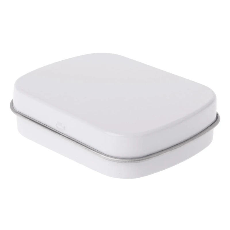

Hot Sell Storage Box Mini Jewelry Candy Coin Key Organizer Tin Flip White Gifts Packing