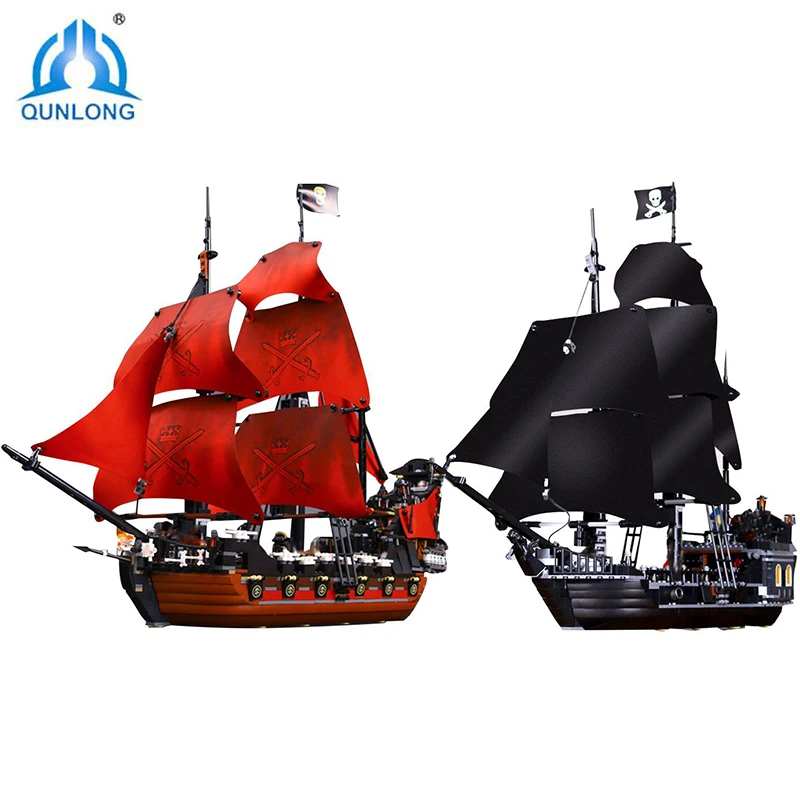 

16006 804pcs Model Building Blocks Pirates Of The Caribbean The Black/Red Pearl Ship Toys Compatible Legoings 4184 Bricks Gifts