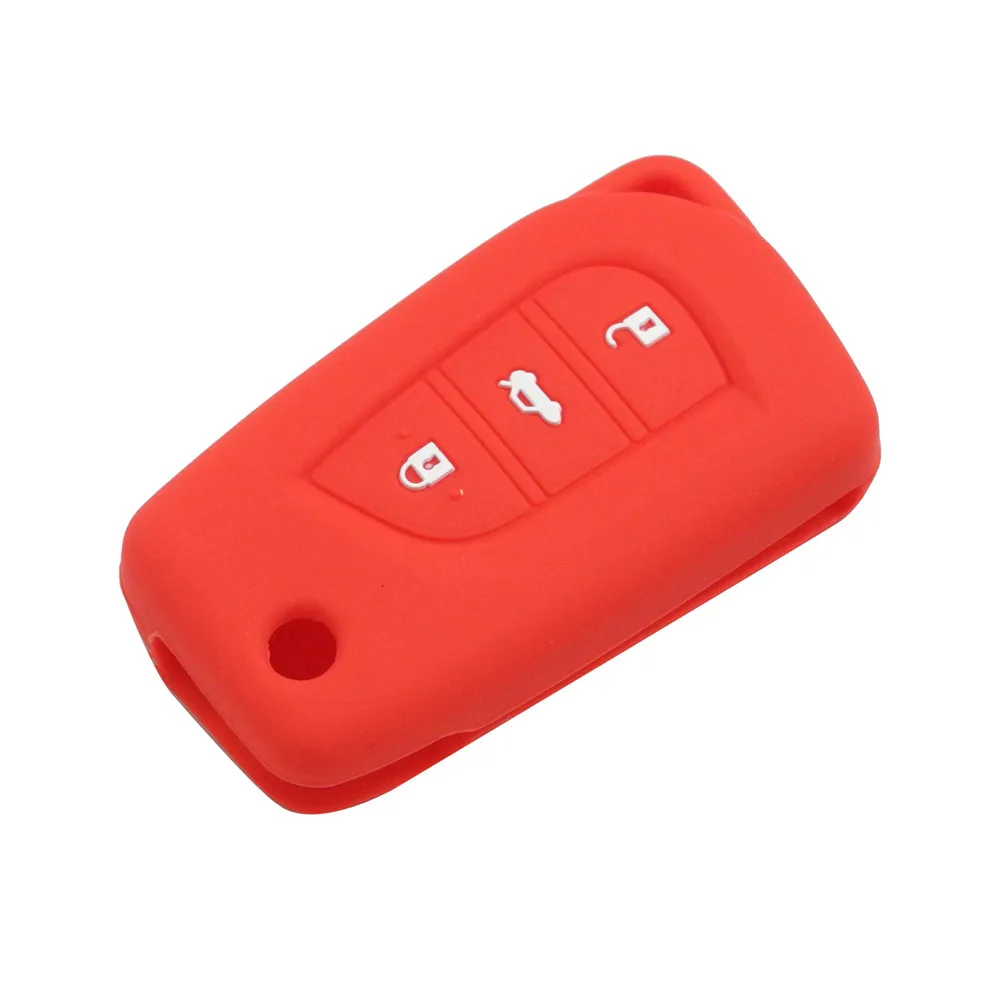 jingyuqin 3B Car Remote Key Fob Cover Case For Toyota Auris Corolla Avensis Verso Yaris Aygo Scion TC IM - Название цвета: red