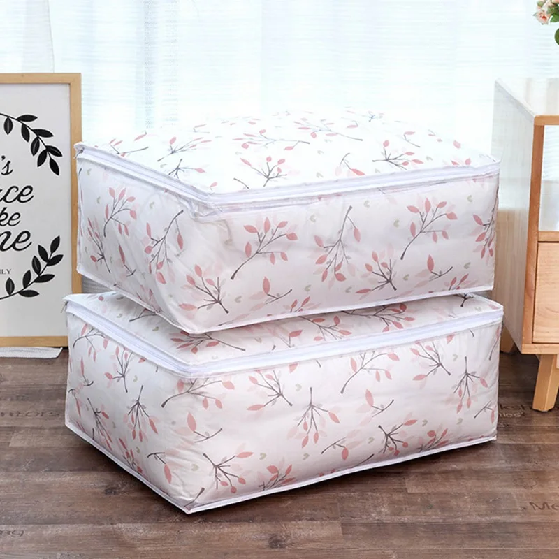 

Printed Quilt Storage Bag Moisture-proof Dustproof Storage Clothes Quilt Pillow Blanket Storage Bag Travel Luggage Organizer Bag