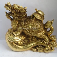 Коллекционное китайское резное бронзовое изделие Lucky ЧЕРЕПАХА-Дракон большая скульптура/дом фэн шуй
