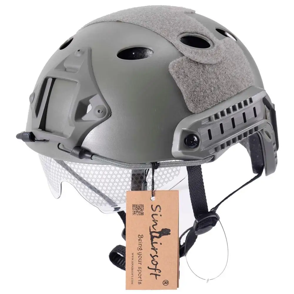 SINAIRSOFT военный страйкбол защитный Быстрый Шлем с защитными Goggle PJ Тип шлем прыжок Тактический шлем страйкбол - Цвет: FG