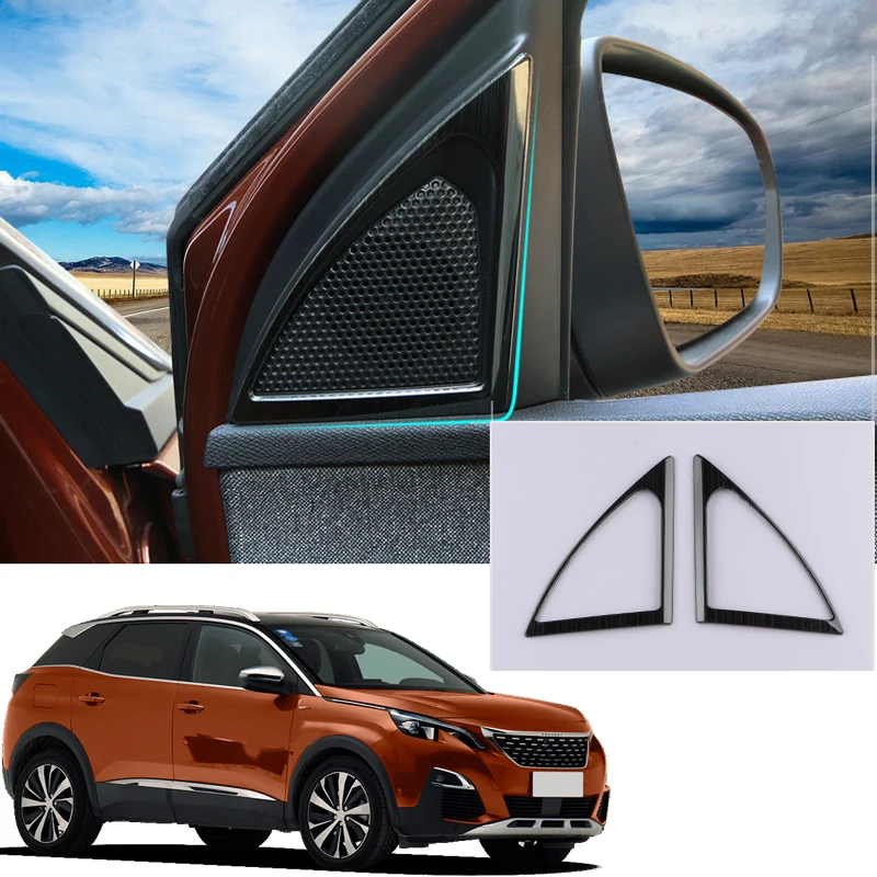 

For Peugeot 3008 GT 2016 2017 2018 / 5008 GT 2017 2018 Car A pillar Audio Stereo Speaker Cover Trim Sticker Car Styling