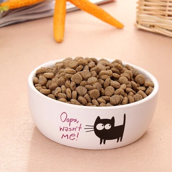 

New Cute Baby Cat Bowl Pet Food Utensils Cartoon Water Bowl Dog Bowl Ceramic Eating Drinking Bowl Cat Dog Universal Feeders
