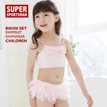 Детские купальники для принцессы пляжная одежда комплект бикини с высокой талией для маленьких девочек двойное кружево купальный костюм Детская шапочка для бассейна купальные костюмы