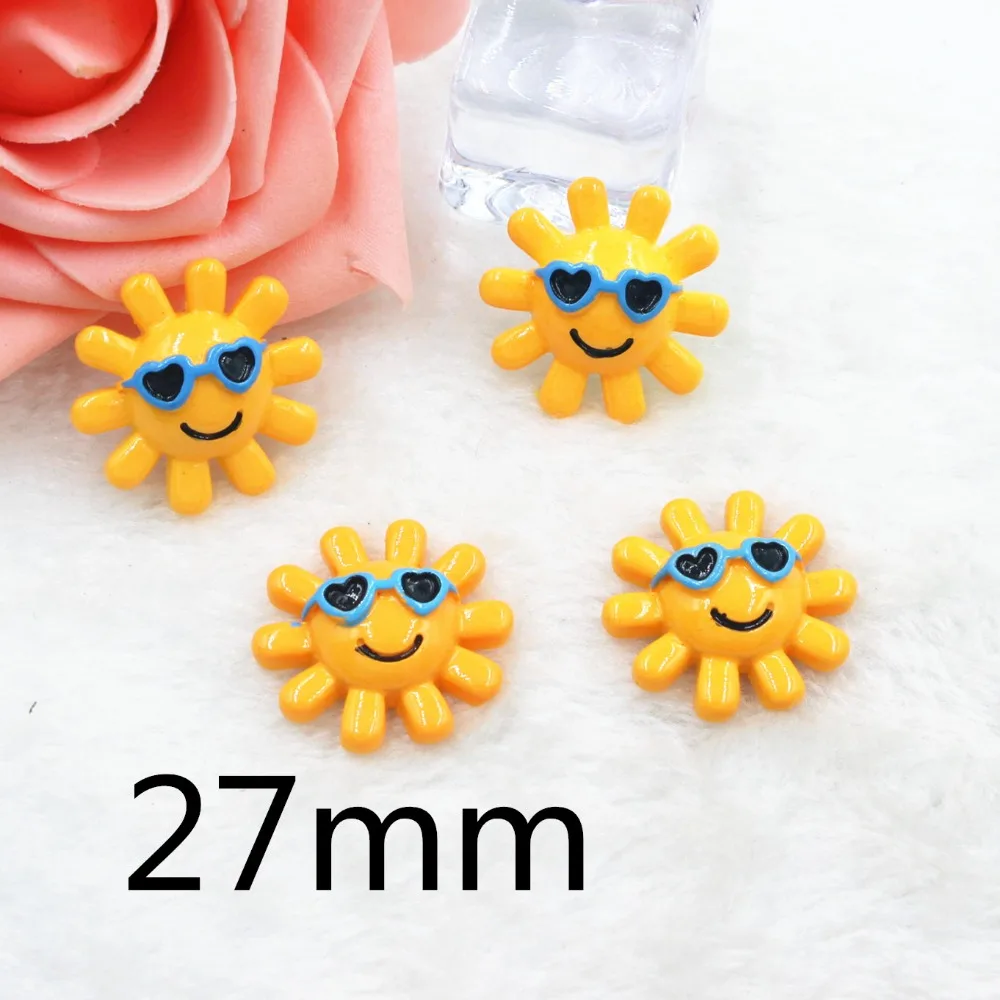 

30pcs/lot resin cartoon DIY resin cabochons accessories flat back resin sun flower