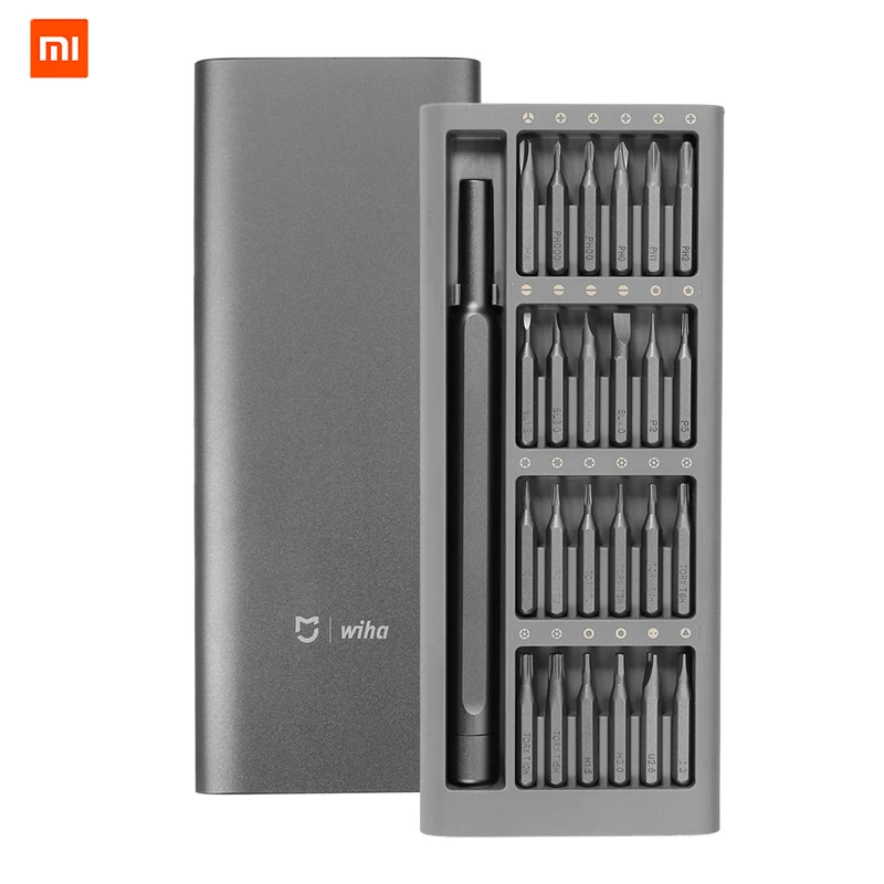 Goedkoop Originele Xiaomi Mijia Wiha 24 in 1 Precision Screw Driver Kit Magnetische Bits Xiaomi Thuis Kit DIY Repair Tools met alluminum Doos