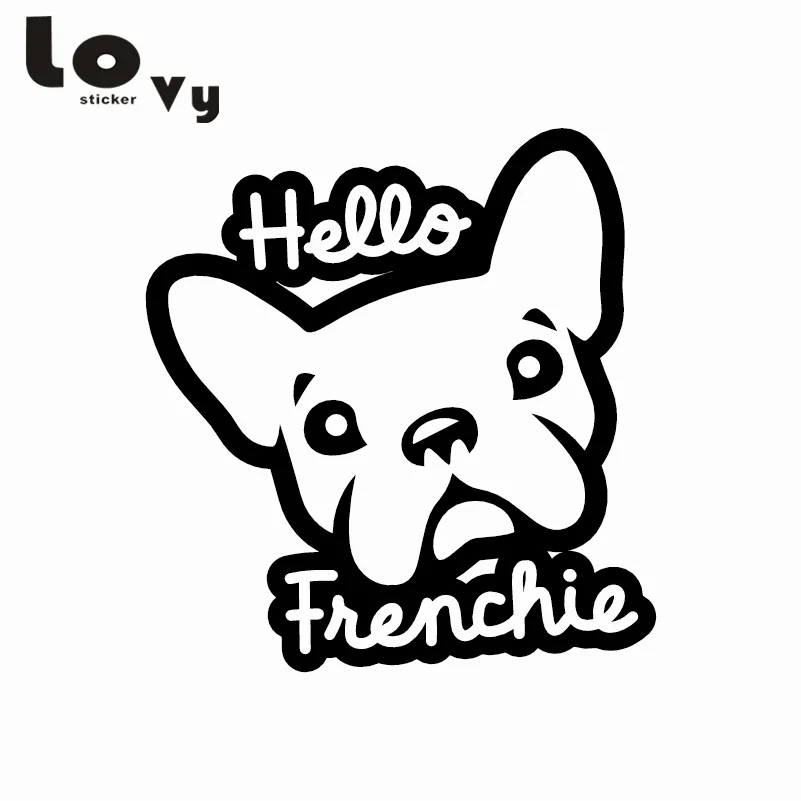 Креативный Hello Frenchie Pet стикер на машину с собакой мультяшный Щенок любовь