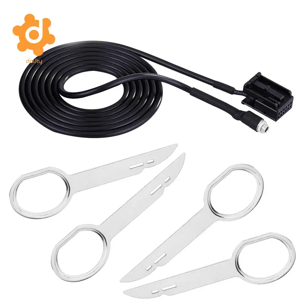dolity 3.5mm Female AUX Audio Music Cable+Removal Keys for Ford Car Stereo 6000CD