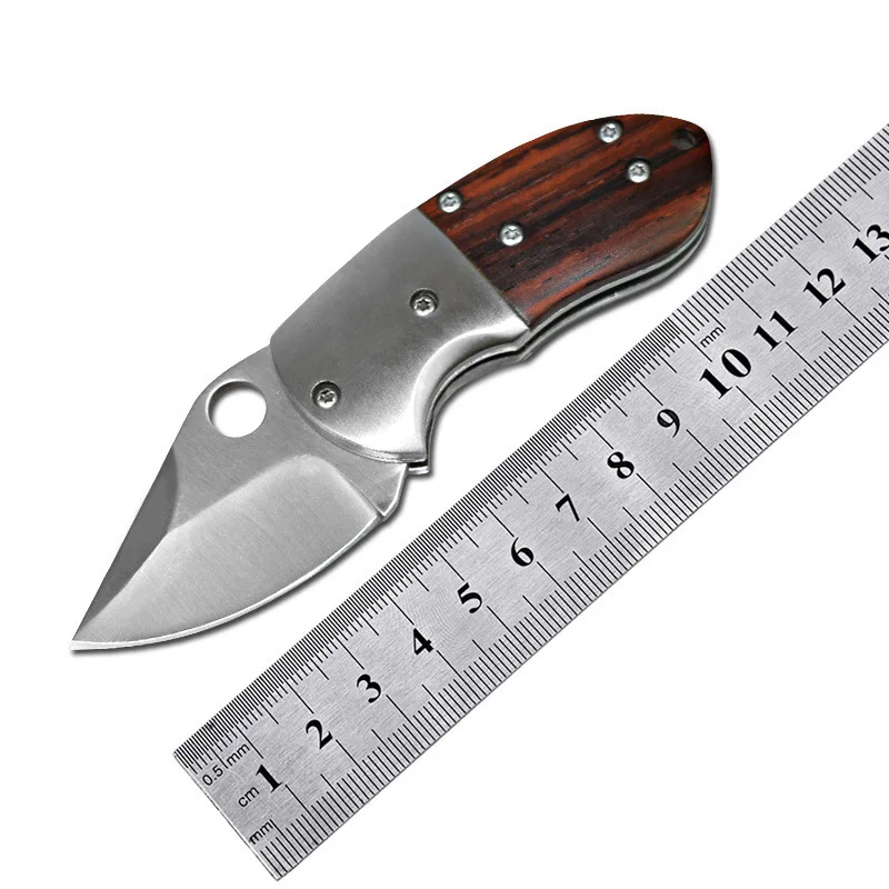 Mini Folding Knives Pocket Knife Collection Gift Yellow Sandalwood