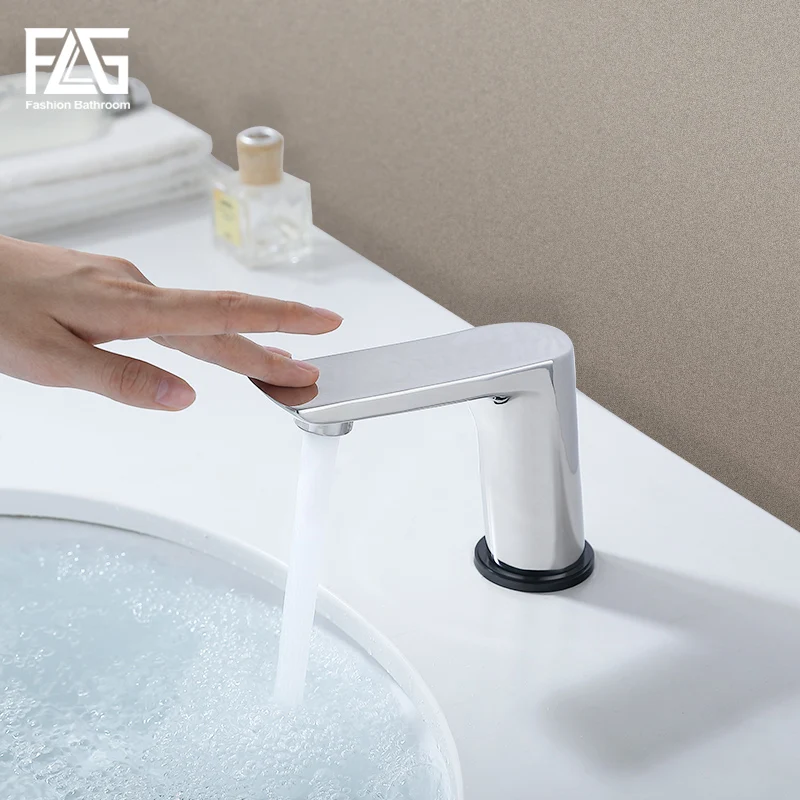 FLG Smart Touch Control смесители для умывальника Новый дизайн хромированный Сенсорный