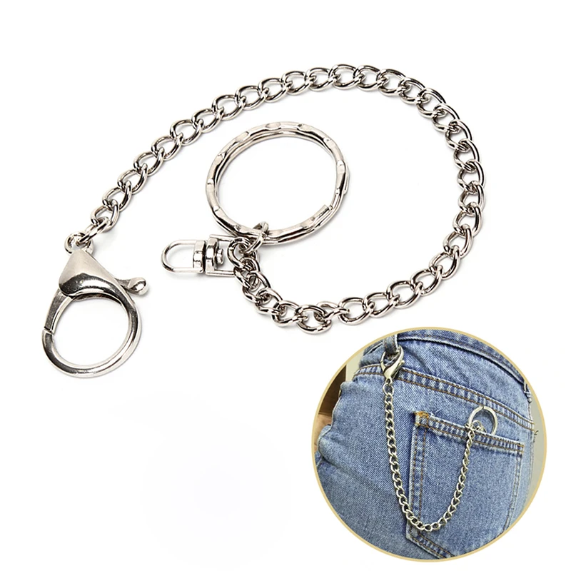 18cm Hipster Jean Keychains fashion Long Metal Wallet Belt Key Chain Rock Punk Trousers Keychain HipHop Chains Jewelry | Украшения и