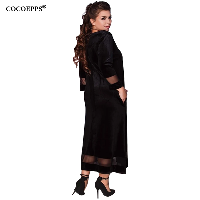 COCOEPPS бархатные платья Женская одежда размера плюс 5XL 6XL вечерние платья больших размеров женская одежда больших размеров