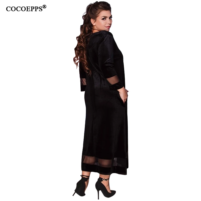 Вельветовые платья COCOEPPS женская одежда женское платье 5XL 6XL вечернее большого
