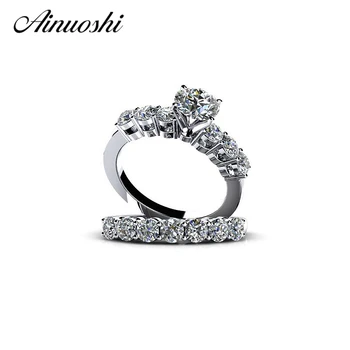 

Gorgeous Sona Ring Set Genuine 925 Sterling Silver Ring for Women Anniversary Engagement Round Cut Fashion Brilliant Ring set