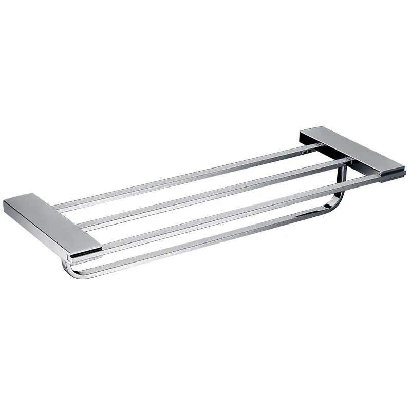 

Mirror Brushed SUS 304 Stainless Steel 60cm Brief Bathroom Towel Racks With Towel Bar and Fixed Bathroom Towel Holder