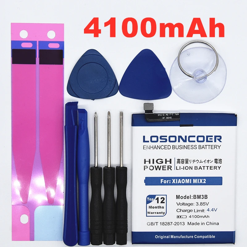 

100% Original LOSONCOER 4750mAh BM3B High Quality Battery For Xiaomi Mi Mix 2 2S II 5.99" MIX2 MIX2S Battery gift tool kit