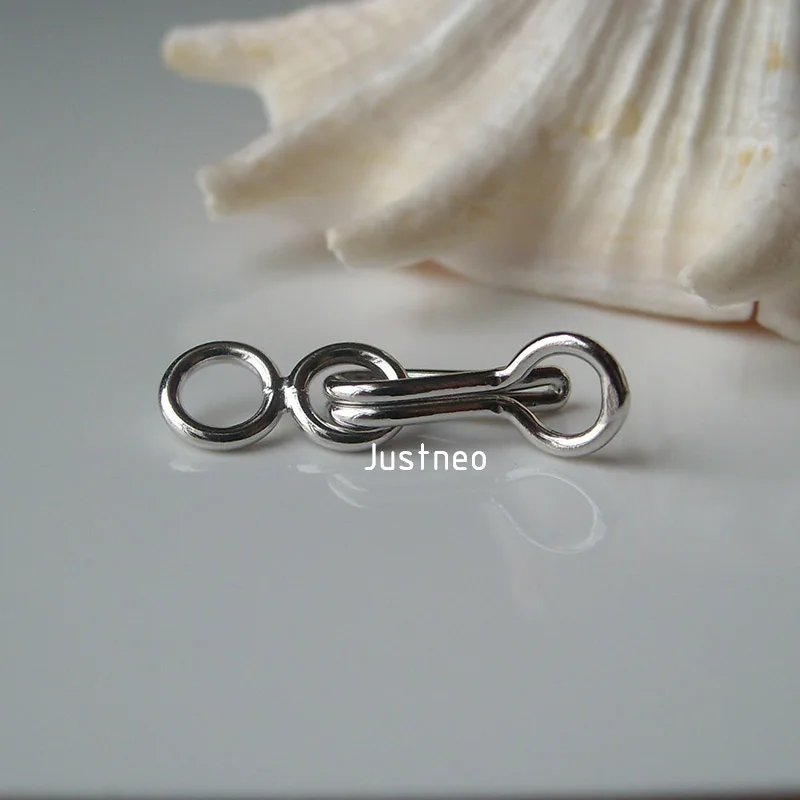 Sterling Silver hook-and-eye clasps (3)