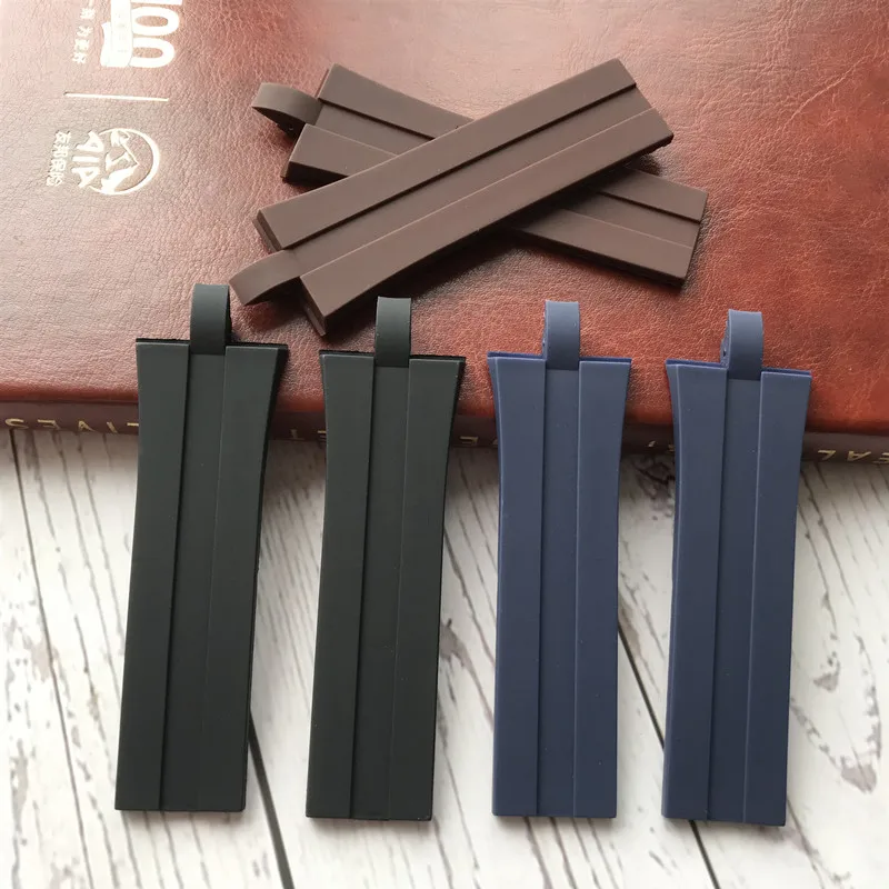 

MERJUST 26*22 Blue Brown Black high quality Rubber Watch Band Strap 28mm Fits For Porsche Design World Timer P6360 + Tool