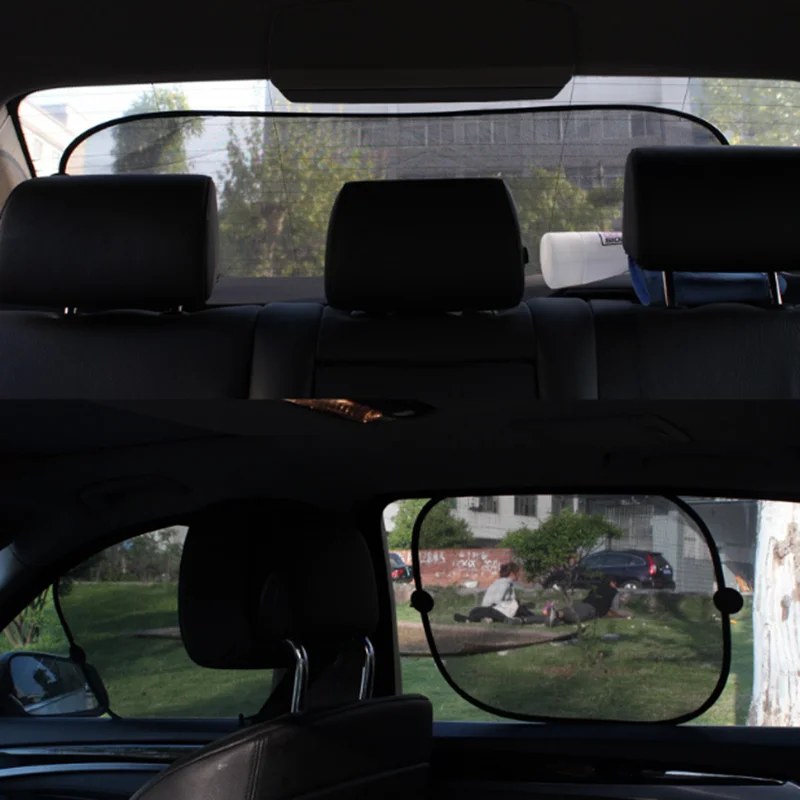 5pc Black Rear Side Car Window Windshield Mesh Sunshade Visor For Kids Baby Children Cover Shield Screen Solar UV Protection