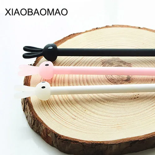 

0.5mm Cute Kawaii Plastic Gel Pen Lovely Cartoon Rabbit Pen For Kids Writing Gift Stationery Student neutral pen Christmas gift
