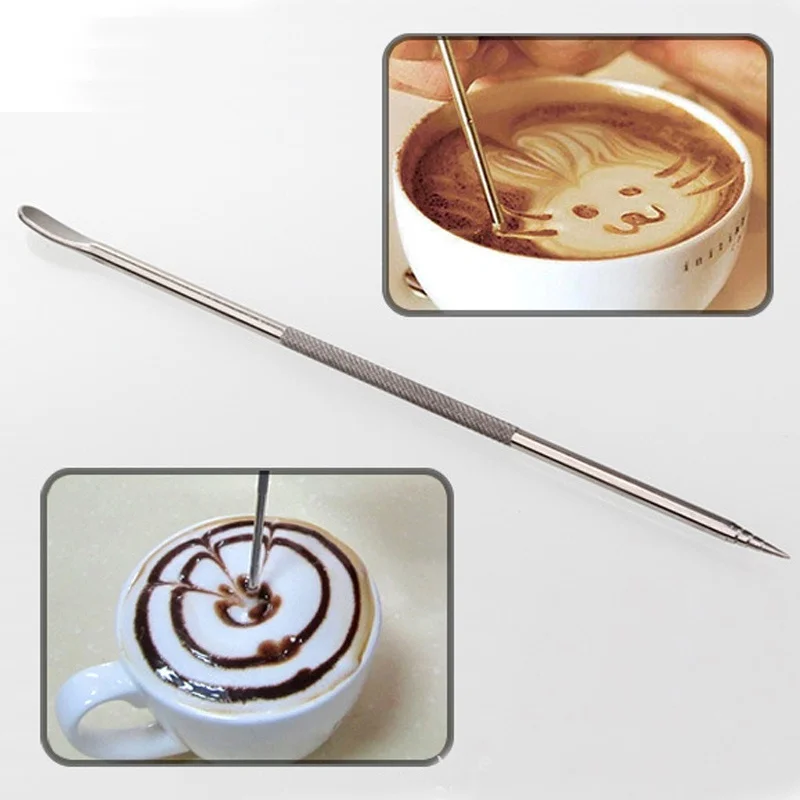 1PC Professional Latte Art Pen Tool to Shape Beautiful Coffee Pattern