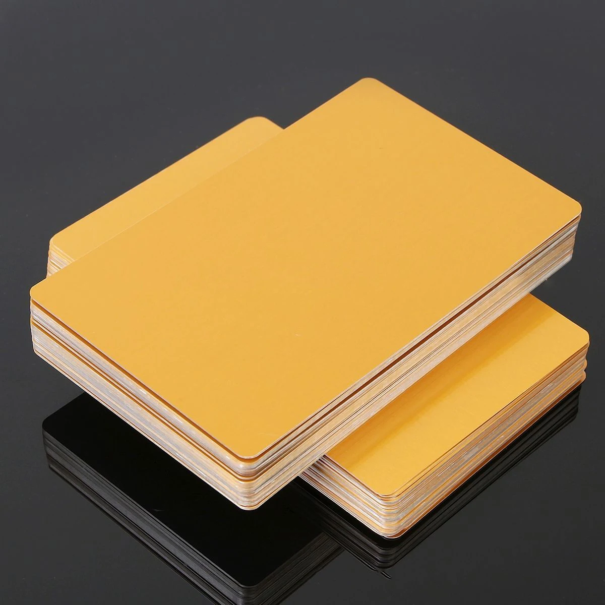 New 100pcs/set 86mm*54mm*0.22mm Blanks Laser Engraved Metal Business Mark Cards