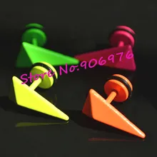 Новое поступление, стереоскопические треугольные серьги-гвоздики неонового цвета,, мужские Модные Украшения для Пирсинга и пирсинга, стиль, горячая Распродажа