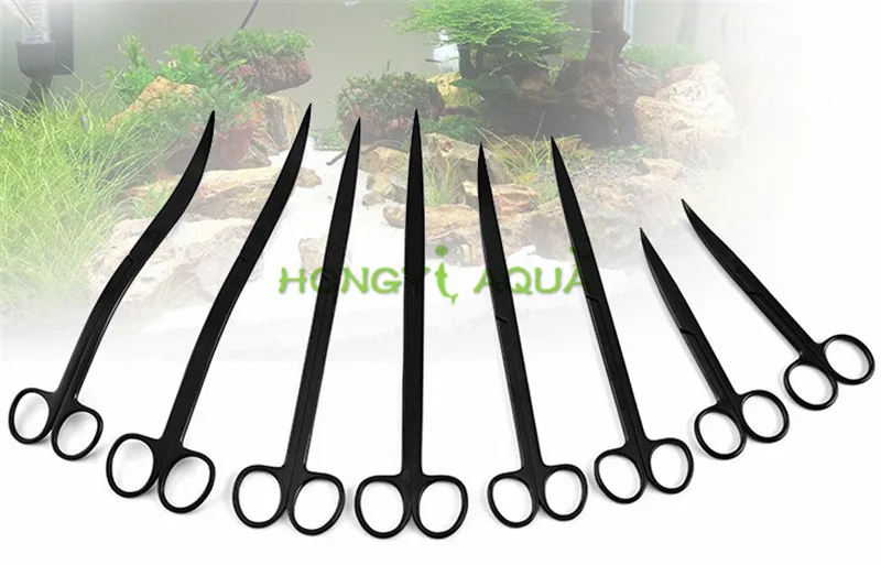 

ADA Quality Aquarium Maintenance Tools Kit Black Carbonized Scissors For Live Plants Grass