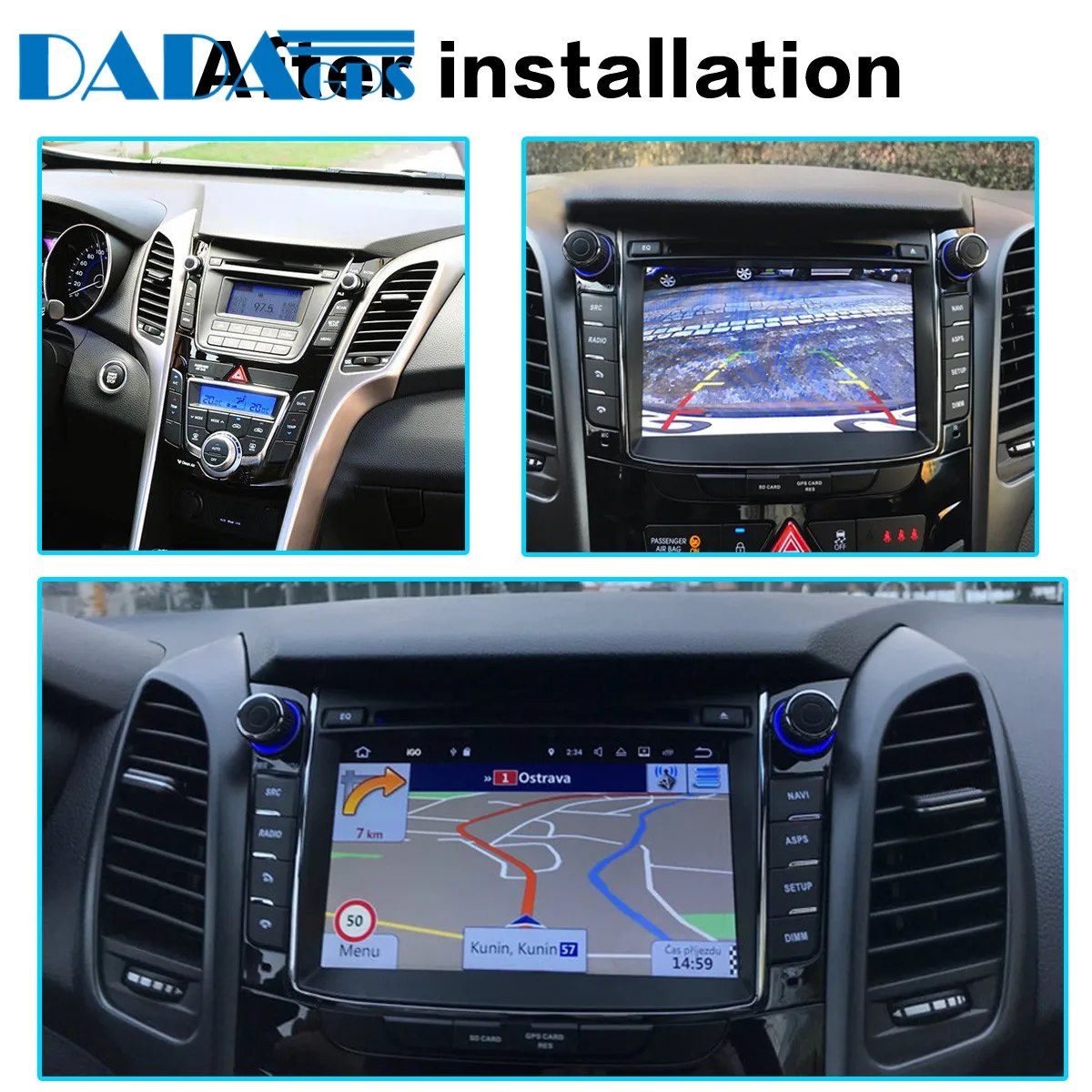 Автомобильный DVD плеер на Android 9 4 + 32 ГБ GPS навигация для Hyundai I30 Elantra GT 2012