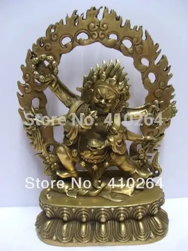 

0116P [old craft ] Fast shipping 27cm height tibetan antique imitation MAHAKALA Bronze Buddha statue (A0314)