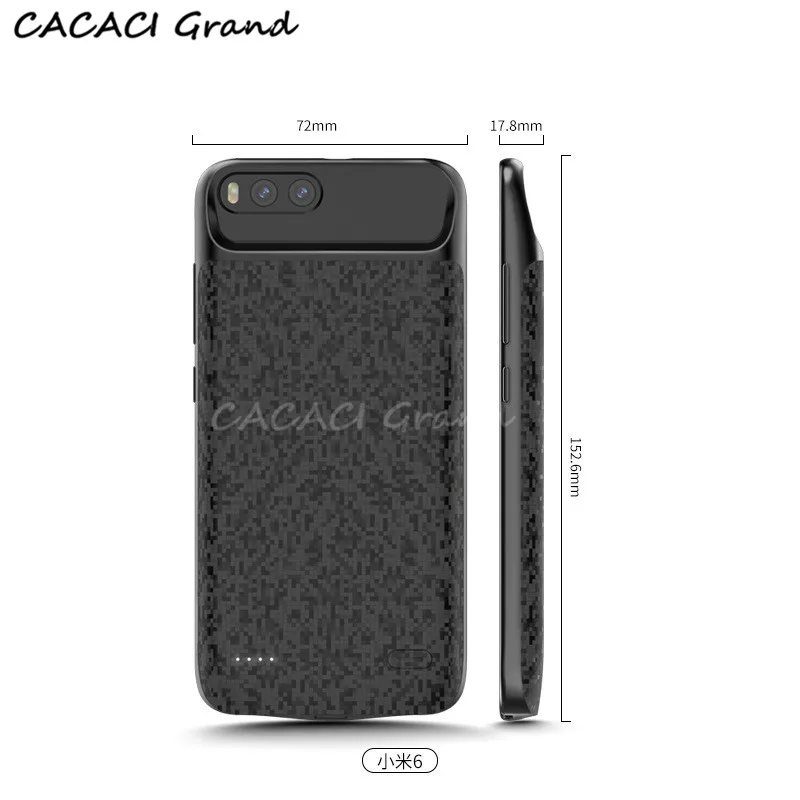  For xiaomi mi6 charging Case 5500mah Carbon Fiber Slim Backup mi6 Power Case Charger Cover Pack For