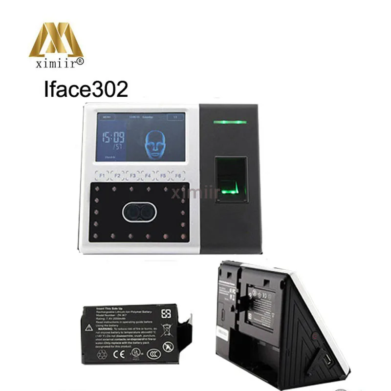 Llinux системы устройство записи посещаемости Iface302 Лицо отпечатков пальцев 125 кГц RFID GPRS Функция карты контроля доступа с резервной батареи