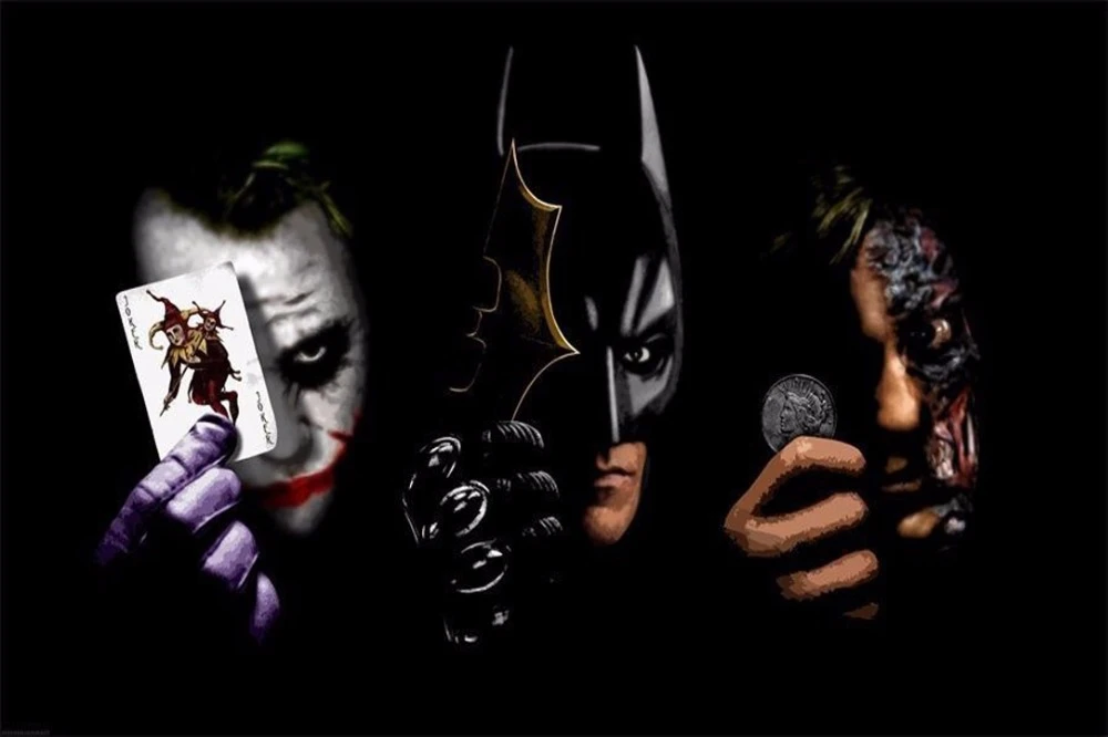 7065 Batman villains Joker dos cara etiqueta de la pared del arte cartel  para Decoración para el hogar seda lienzo pintura|art poster|joker  posterbatman poster - AliExpress