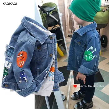 

Children's Jacket Denim Boys broken hole Jean Jackets Girls Kids clothing baby coat Casual outerwear Spring Autumn Drop Shipping