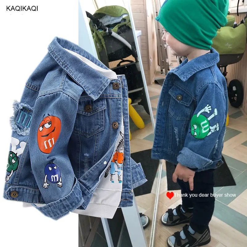 Cabolsa de Bebê Transporte da Gota Crianças Jaqueta Denim Meninos Buraco Quebrado Jean Jaquetas Meninas Roupas Outerwear Casual Primavera Outono