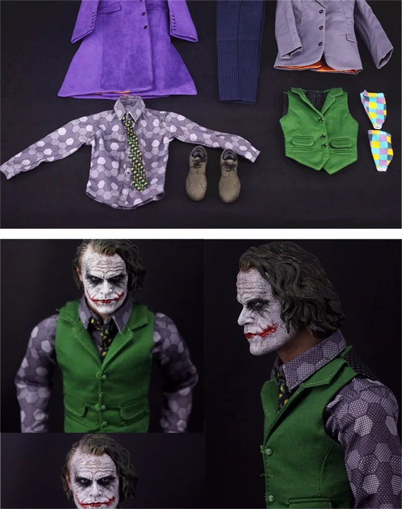 1/6 joker the dark Knig Бэтмен злодей фиолетовая одежда наборы моделей для 12 дюймов мужской человек фигурка игрушки без головы и тела