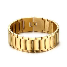 Meaeguet Grandes Pulseras y Brazaletes Para Los Hombres de Acero Inoxidable de 24 MM de Ancho Cadena de la Mano de Accesorios Masculinos
