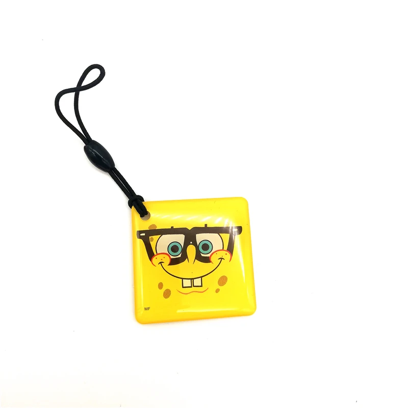 1 шт./лот 13,56 МГц перезаписываемая UID сменная S50 NFC карта мультфильм брелок значок RFID брелок жетон китайская Магия 1K задняя дверь - Цвет: SpongeBob