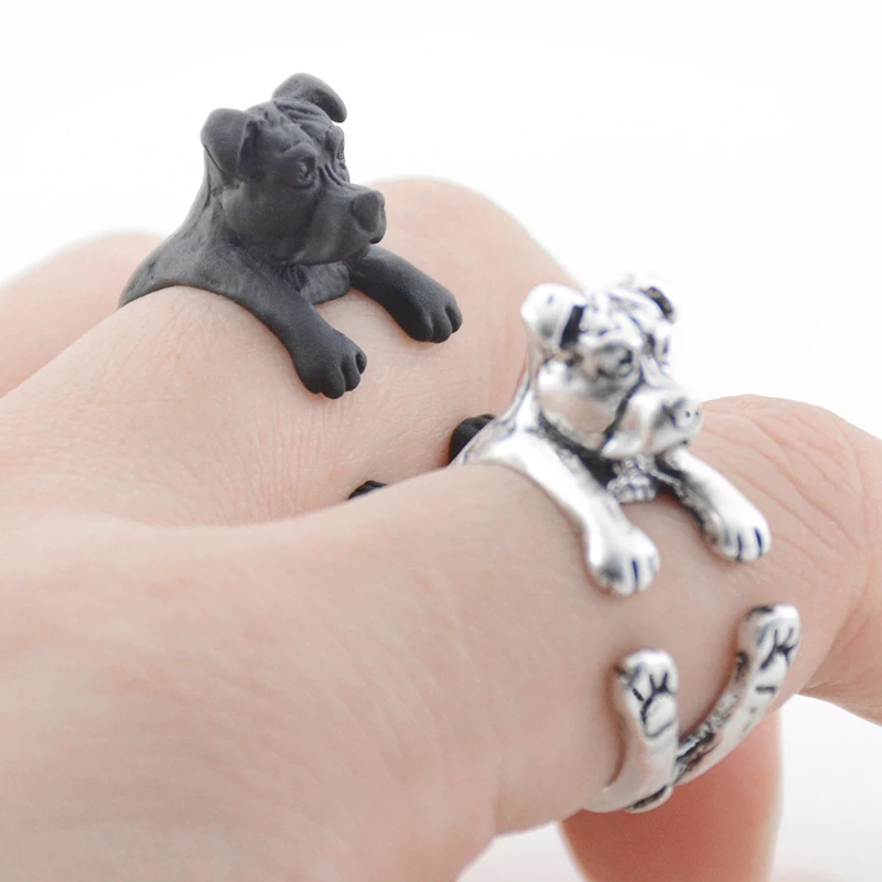 Мужские и женские металлические кольца Fei Ye Paw Floopy Ears питбулл оберточная собака