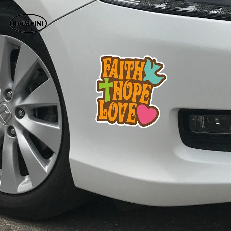 Автомобильный Стайлинг HotMeiNi виниловый стикер с надписью Faith Hope Love для ноутбука